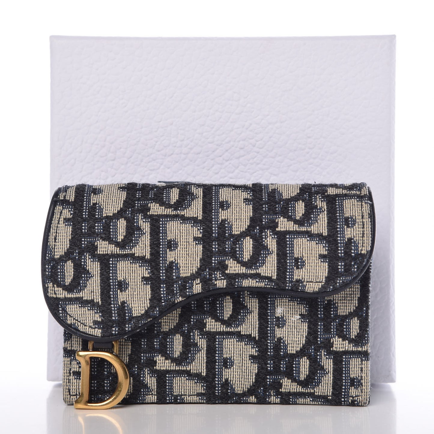 Oblique Saddle Card Holder Blue