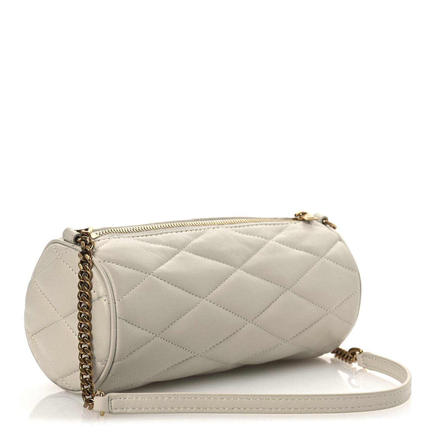 Lambskin Monogram Mini Sade Tube Bag Crema Soft
