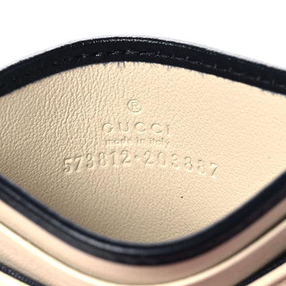 Gucci Vintage Effect Calfskin Matelasse Diagonal Torchon GG Marmont Card Holder White Blue Agata 5 of 6