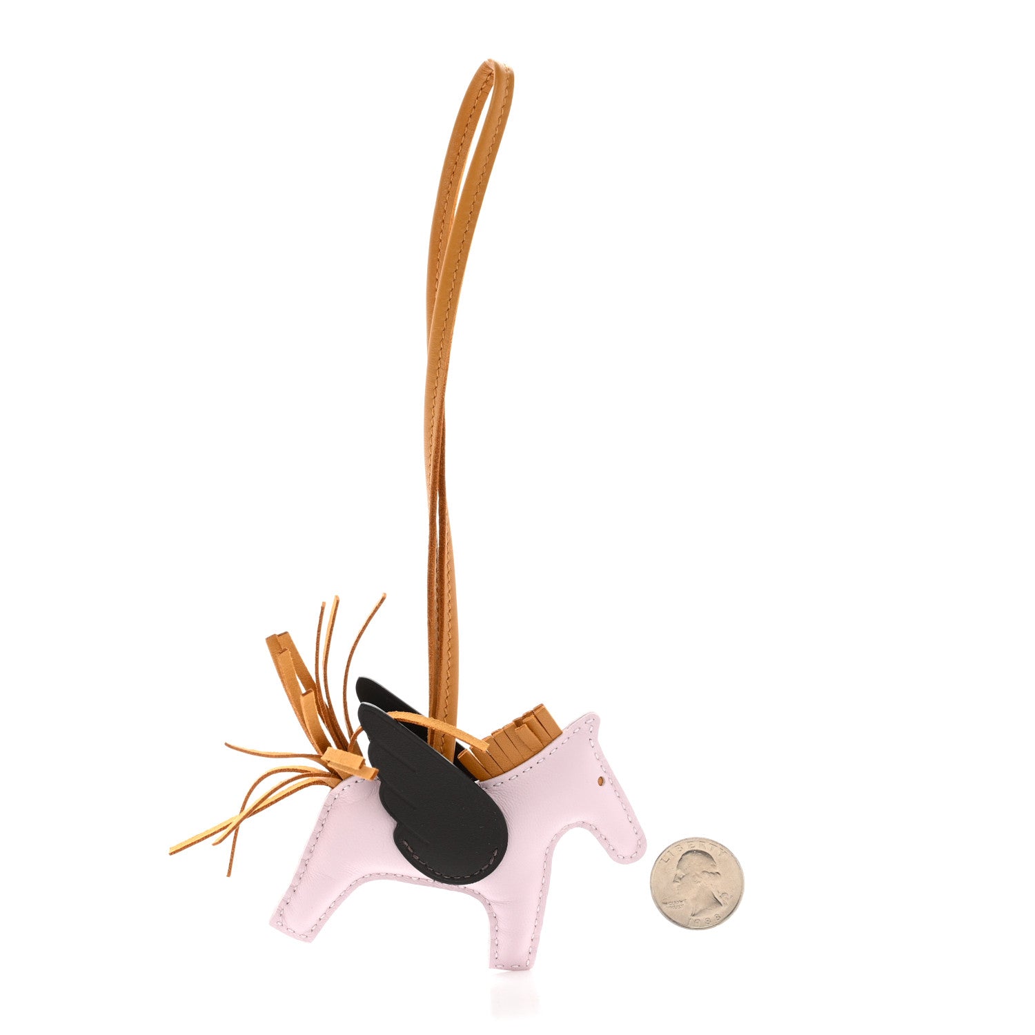Hermes Milo Lambskin Grigri Rodeo Pegase Horse Bag Charm PM Mauve Pale Sesame Ebene 2 of 5