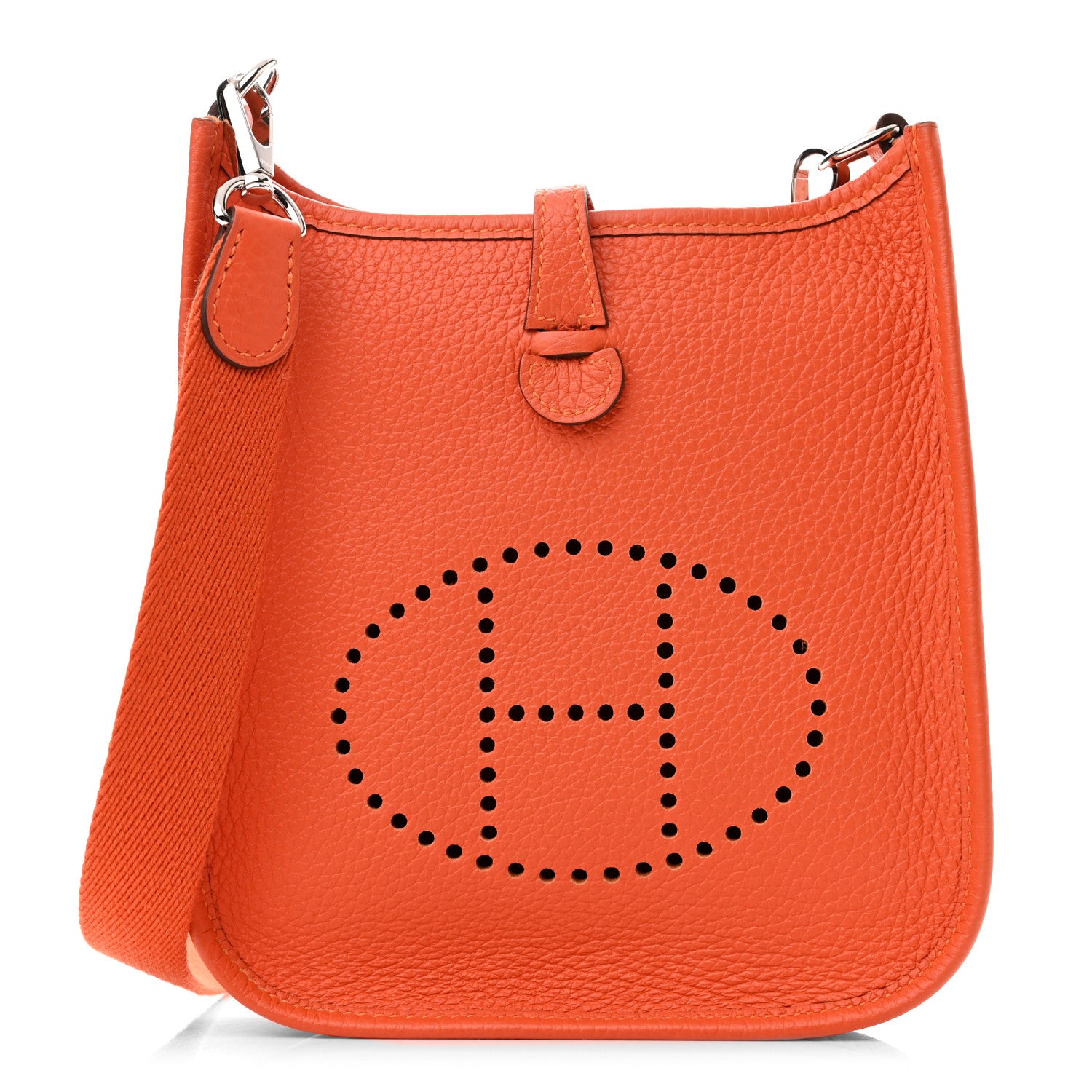 Hermes Taurillon Clemence Evelyne TPM Orange 1 of 11