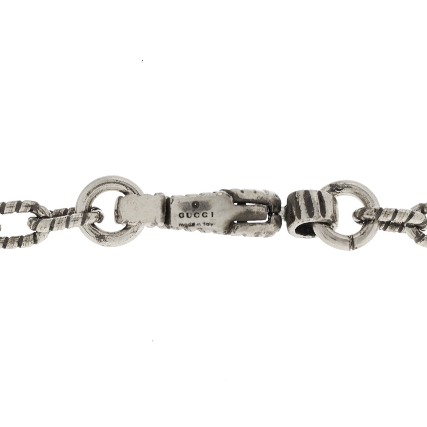 Gucci Sterling Silver Small Textured Interlocking G Pendant Necklace 7 of 9