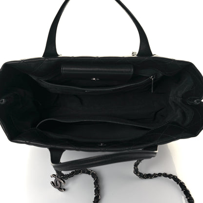 Chanel Calfskin Quilted Small Easy Shopping Tote Black 5 of 18