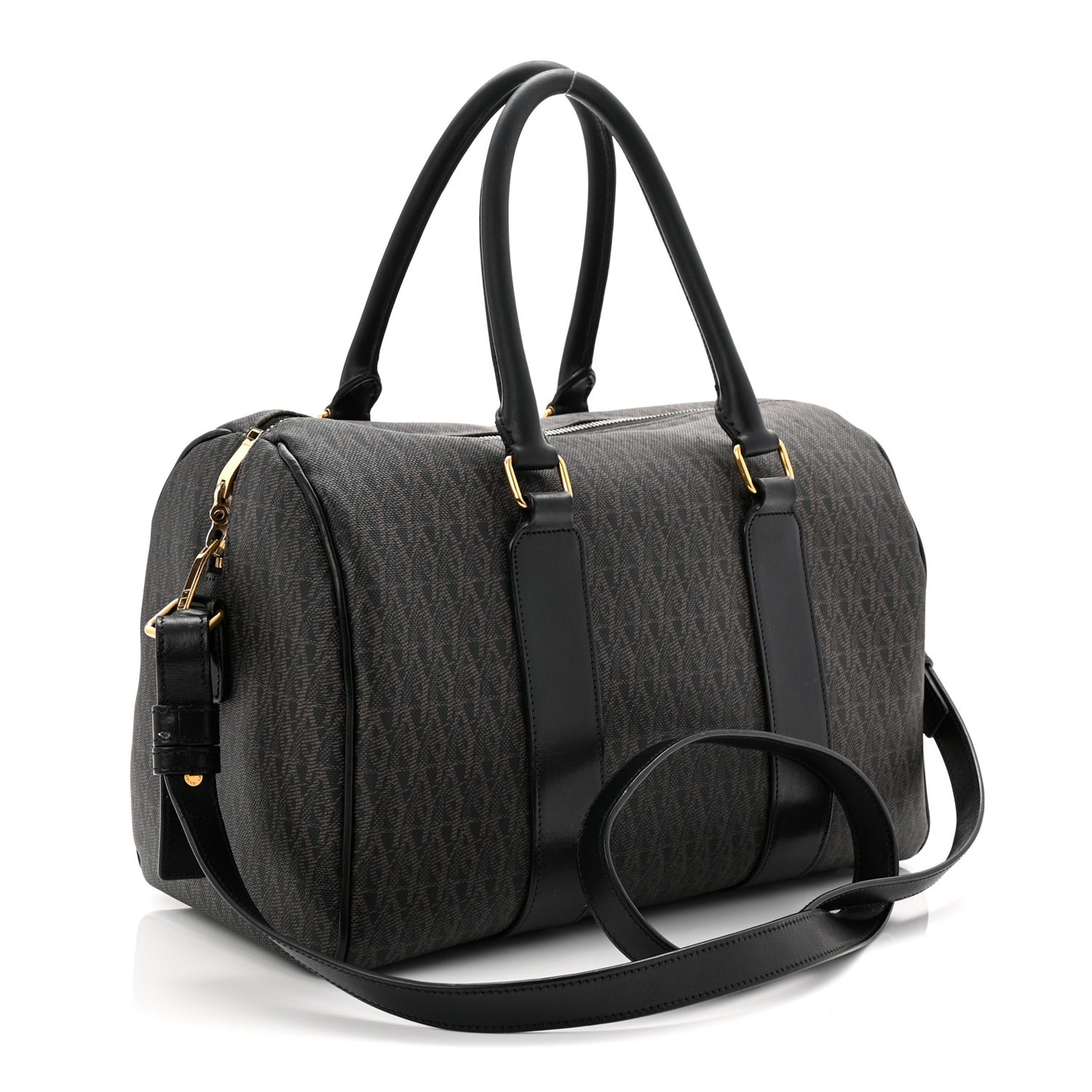 Canvas Smooth Calfskin Monogram Duffle Black