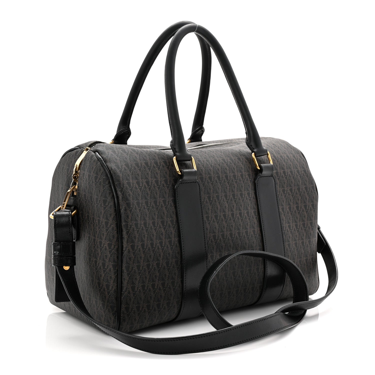 Saint Laurent Canvas Smooth Calfskin Monogram Duffle Black 3 of 10