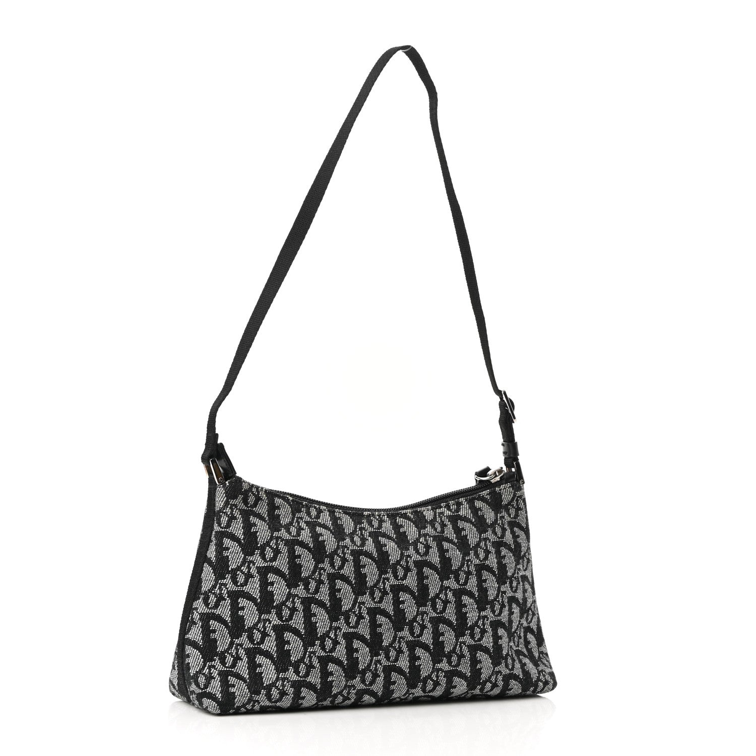 Christian Dior Monogram Shoulder Bag Pochette Black 3 of 10