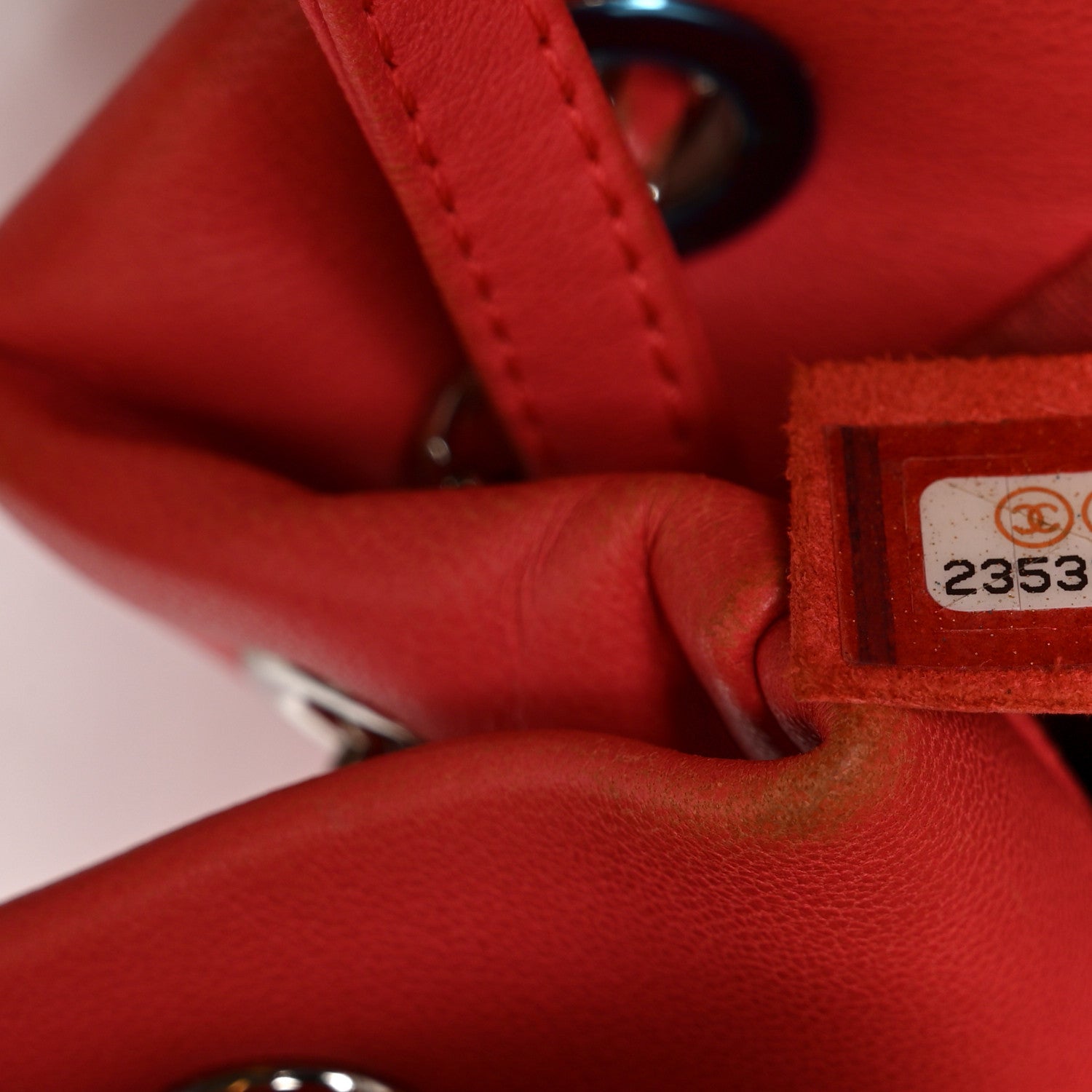 Chanel Lambskin Quilted Small CC Chain Drawstring Bucket Bag Red 6 of 9