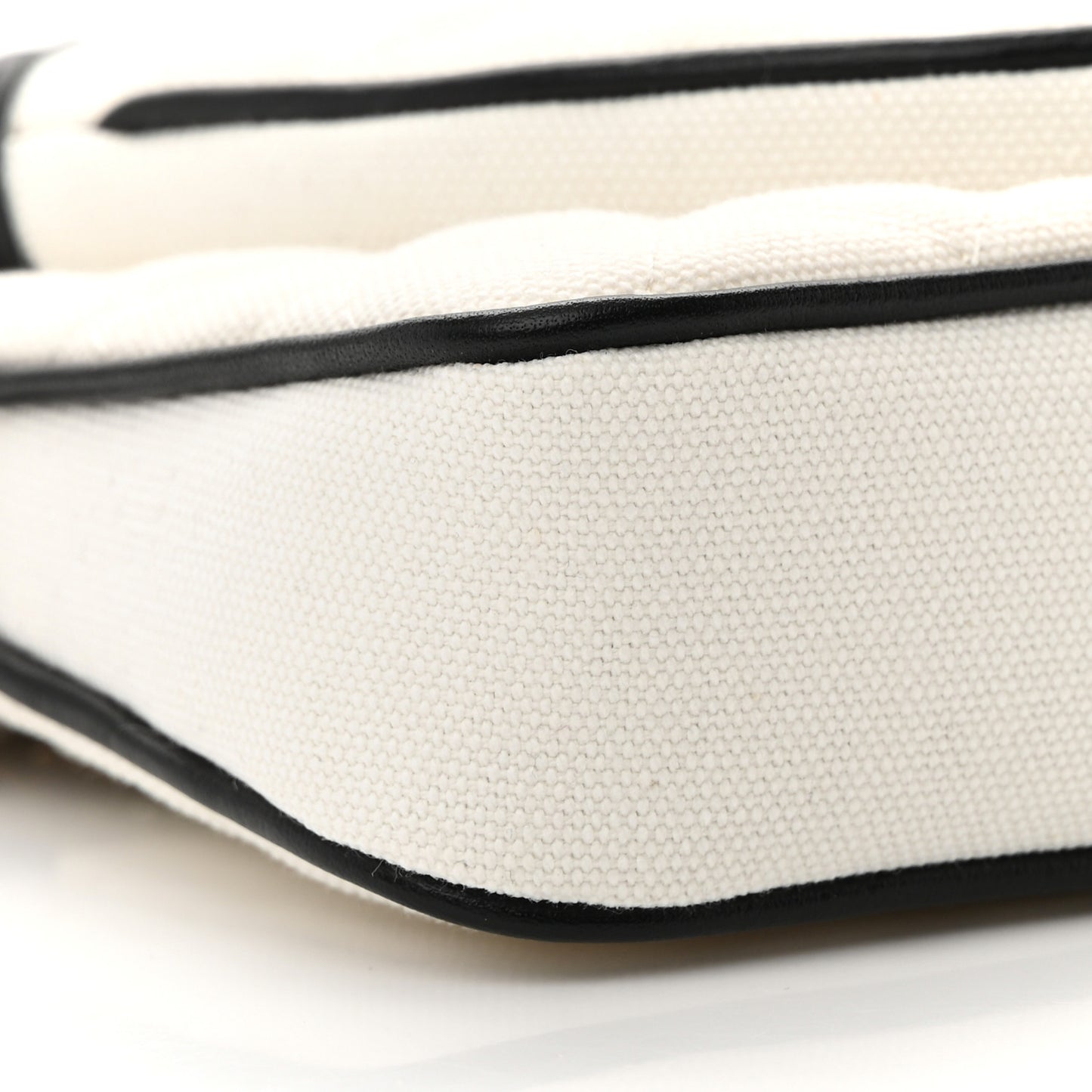 Canvas Calfskin Tennis Racket Mini Bag White Black