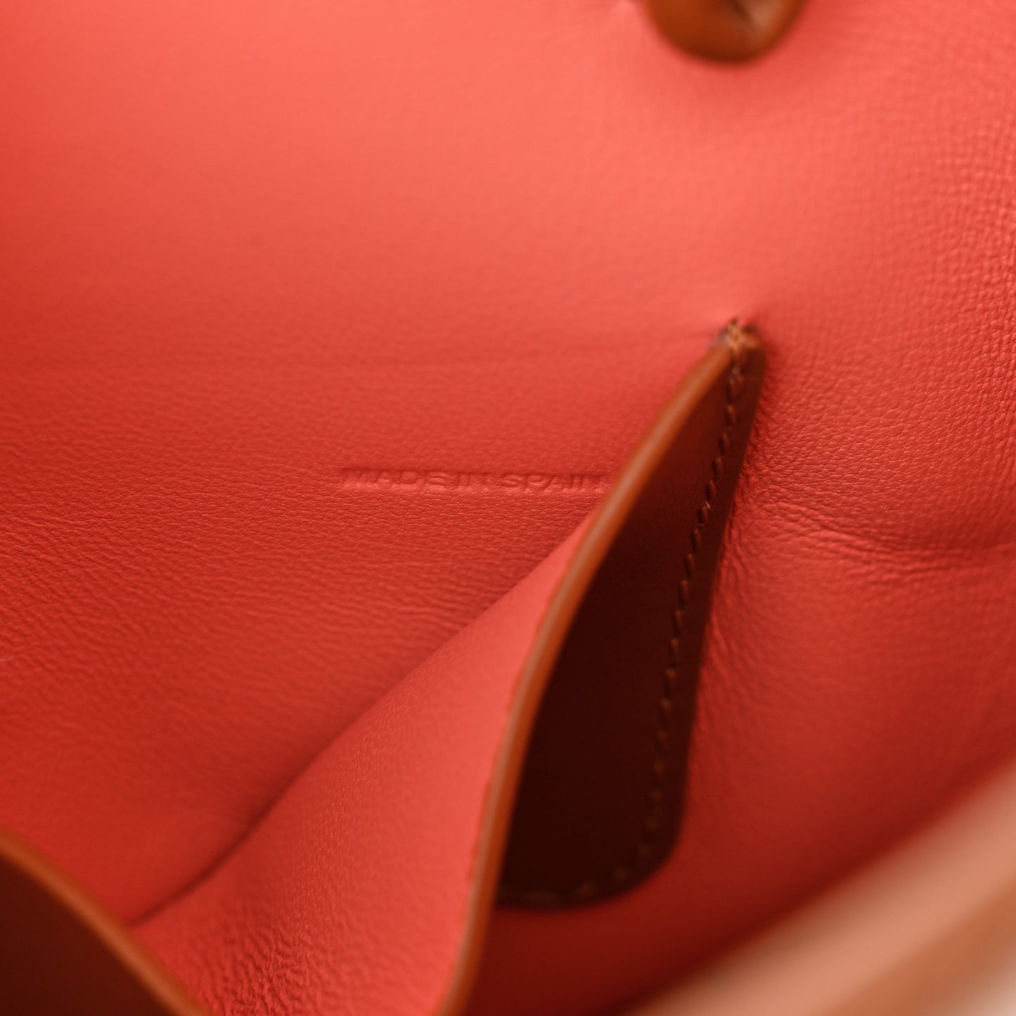 Shiny Calfskin Micro Sense Tote Bag Caramel