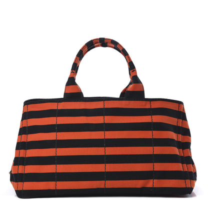 Prada Canapa Striped Tote Arancio 1 of 10