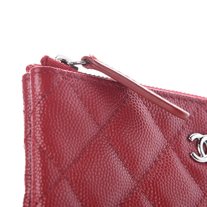 Chanel Caviar Quilted Small Cosmetic Case Dark Red 8 of 10