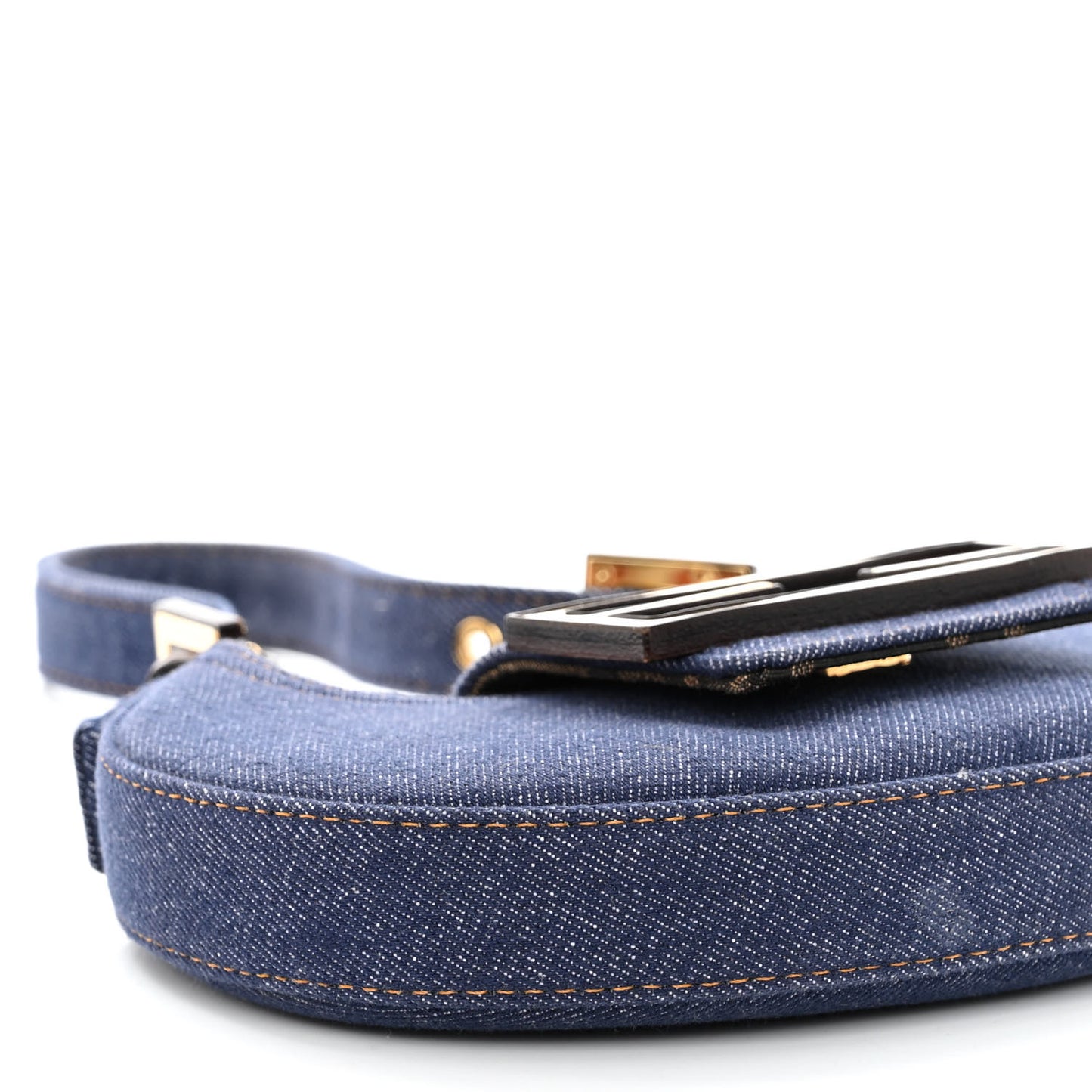 Denim Vitello King Cuoio Mini Cookie Hobo Bag Blue Ebano