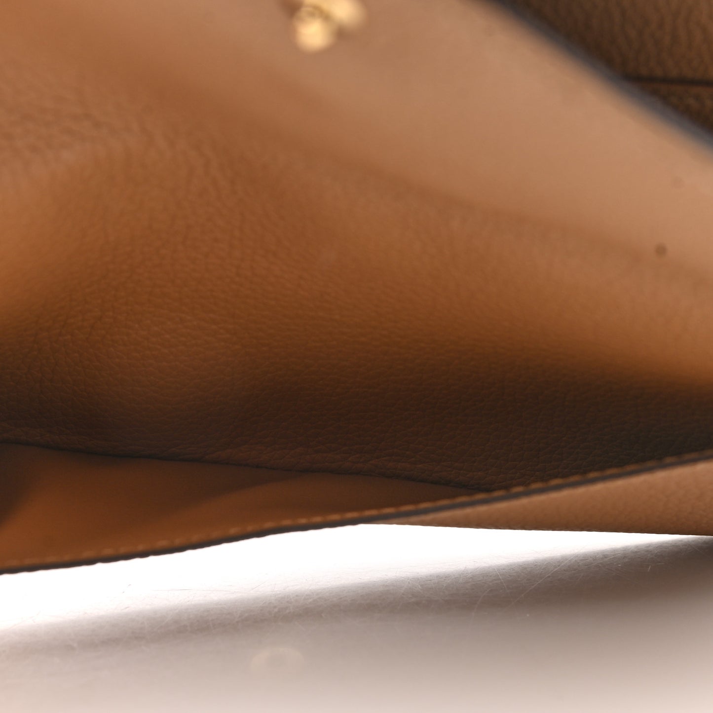 Calfskin Double V Wallet Sesame