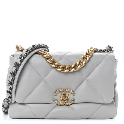 Chanel Lambskin Quilted Medium Chanel 19 Flap Grey 1 of 4