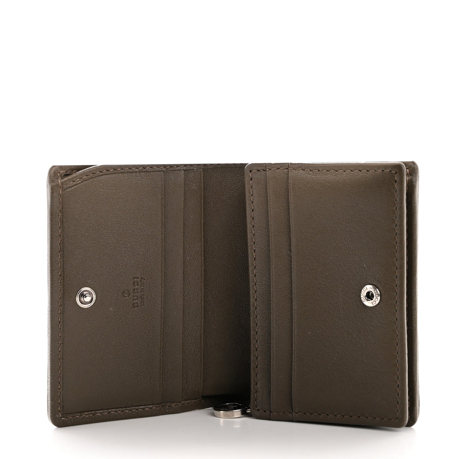 Gucci Sakai Be Green Calfskin Diagonal Stitched Blondie Card Case Wallet Cuir 5 of 8