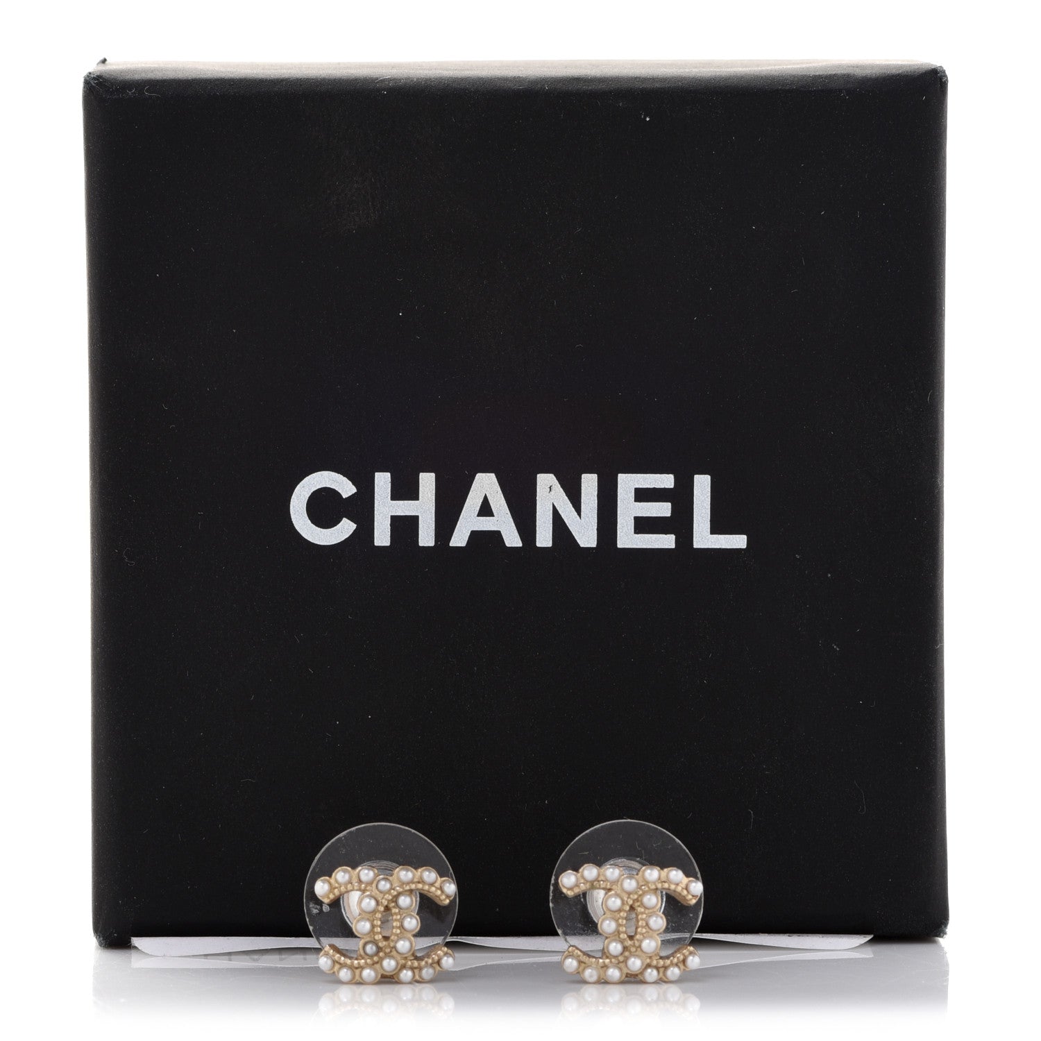 Chanel Pearl CC Earrings Light Gold 5 of 5