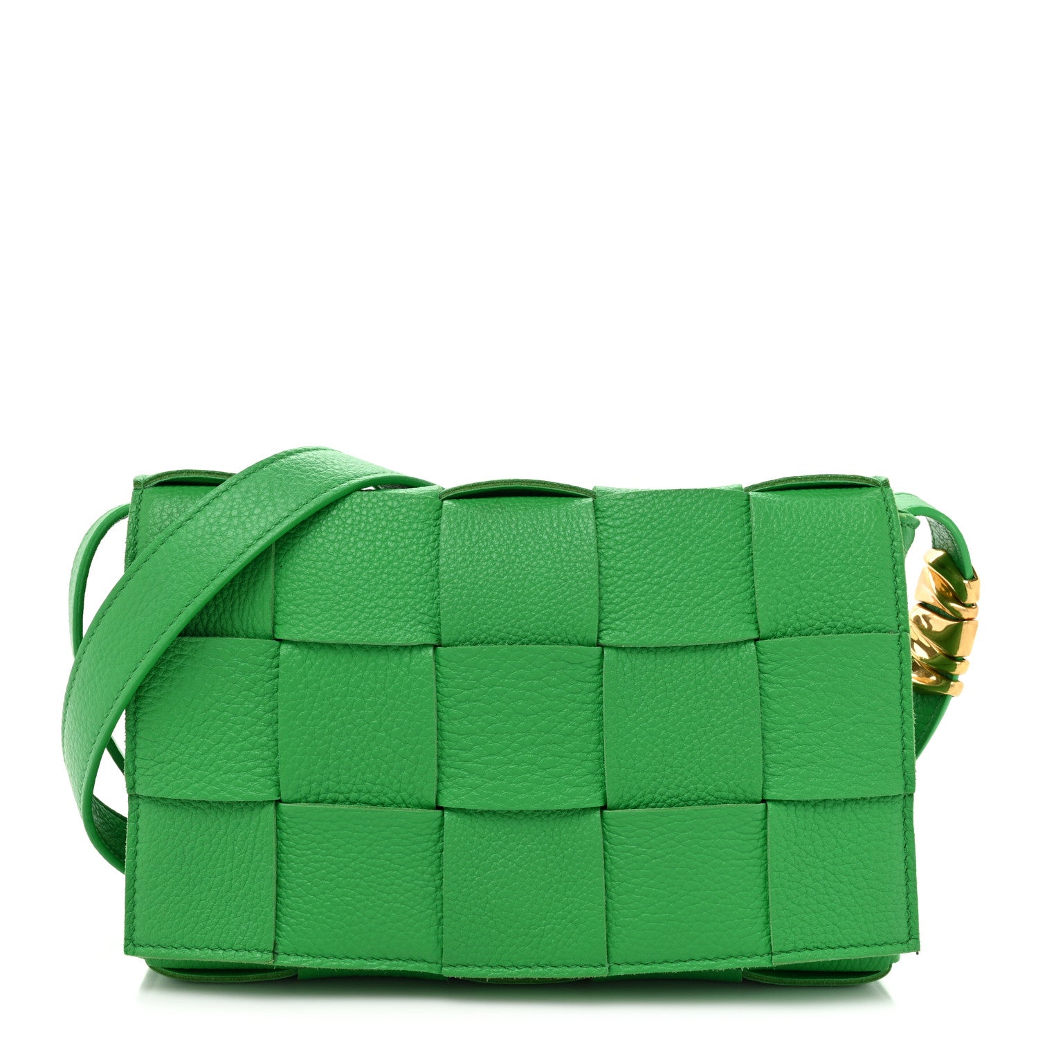 Bottega Veneta Grained Calfskin Maxi Intrecciato Cassette Crossbody Bag Parakeet 1 of 16