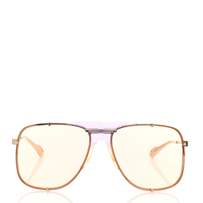 Gucci Metal Square Frame Sunglasses GG0739S Pink Brown 2 of 8