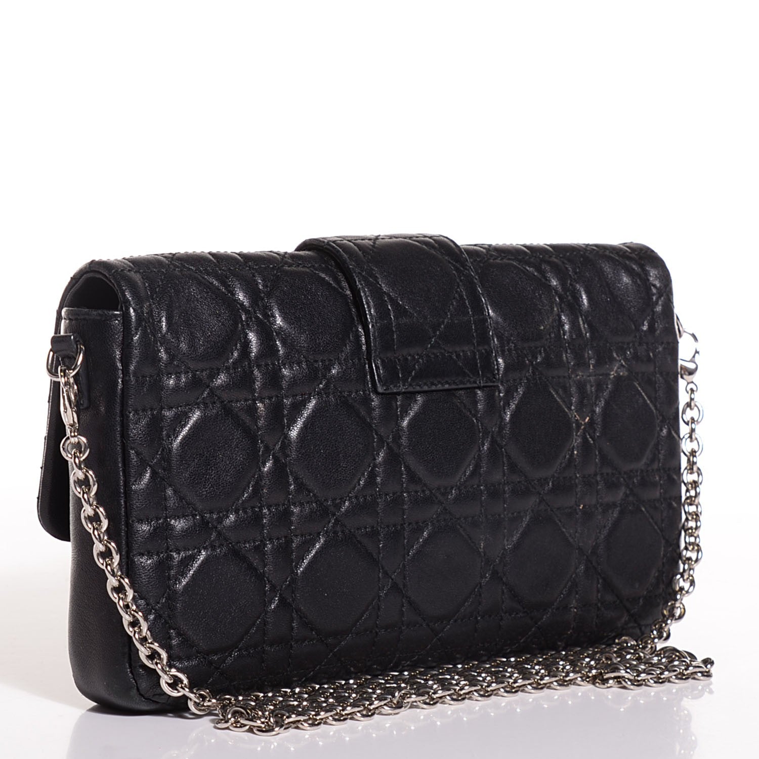 Christian Dior Lambskin Cannage New Lock Pouch Black 3 of 9