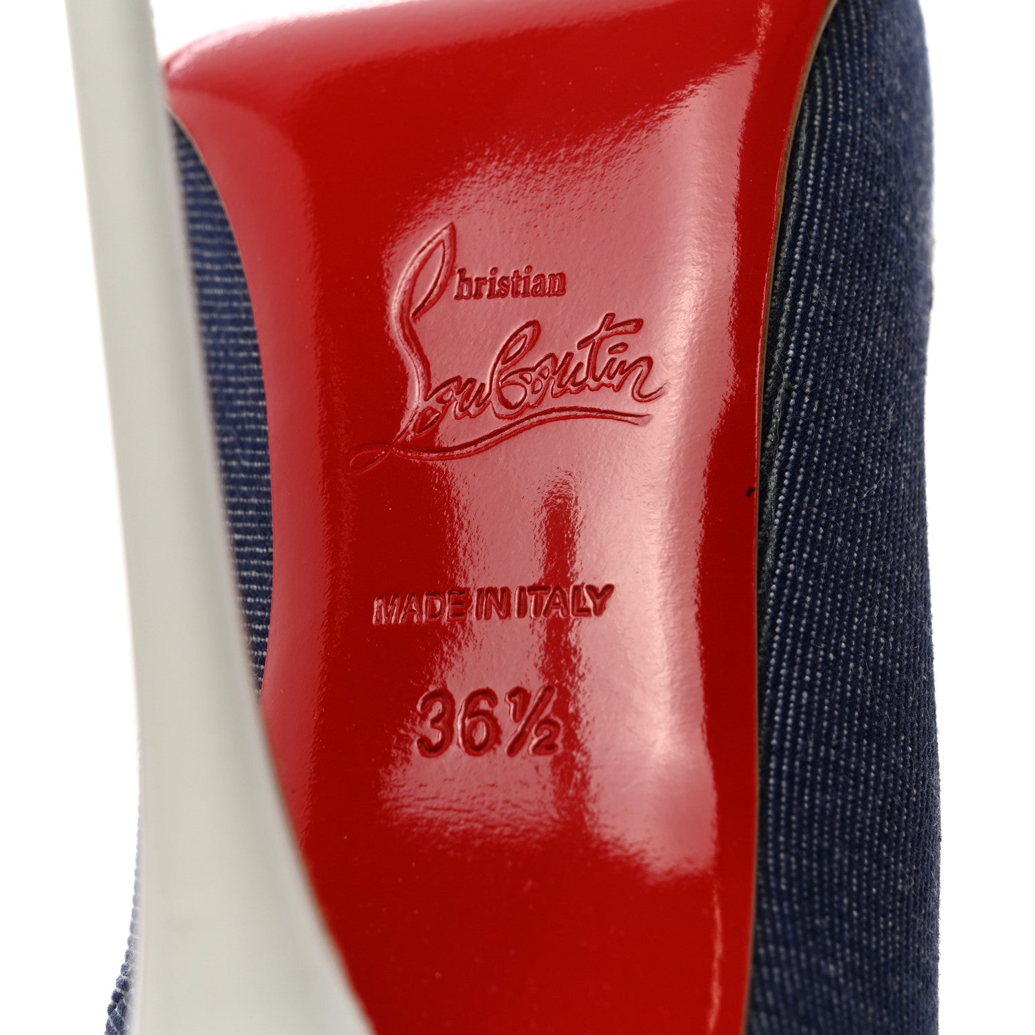 Christian Louboutin Denim Jazz Calf So Kate 120 Pumps 36.5 Blue White 7 of 8