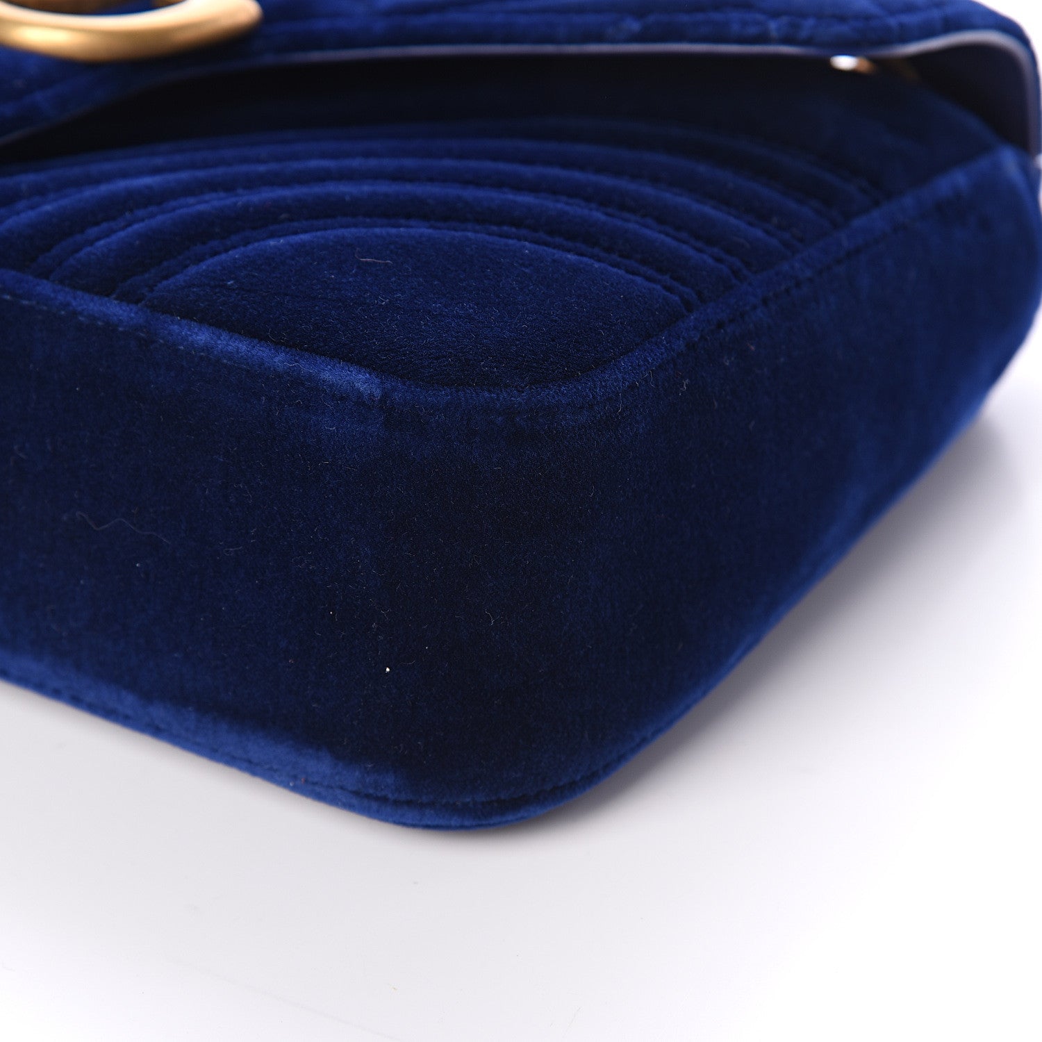 Gucci Velvet Matelasse Medium GG Marmont Shoulder Bag Cobalt Blue 8 of 8
