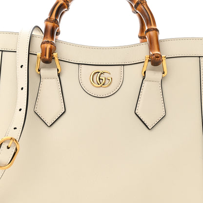 Gucci Wonka Grain Calfskin Small Diana Tote Bag Mystic White Cuir 8 of 13