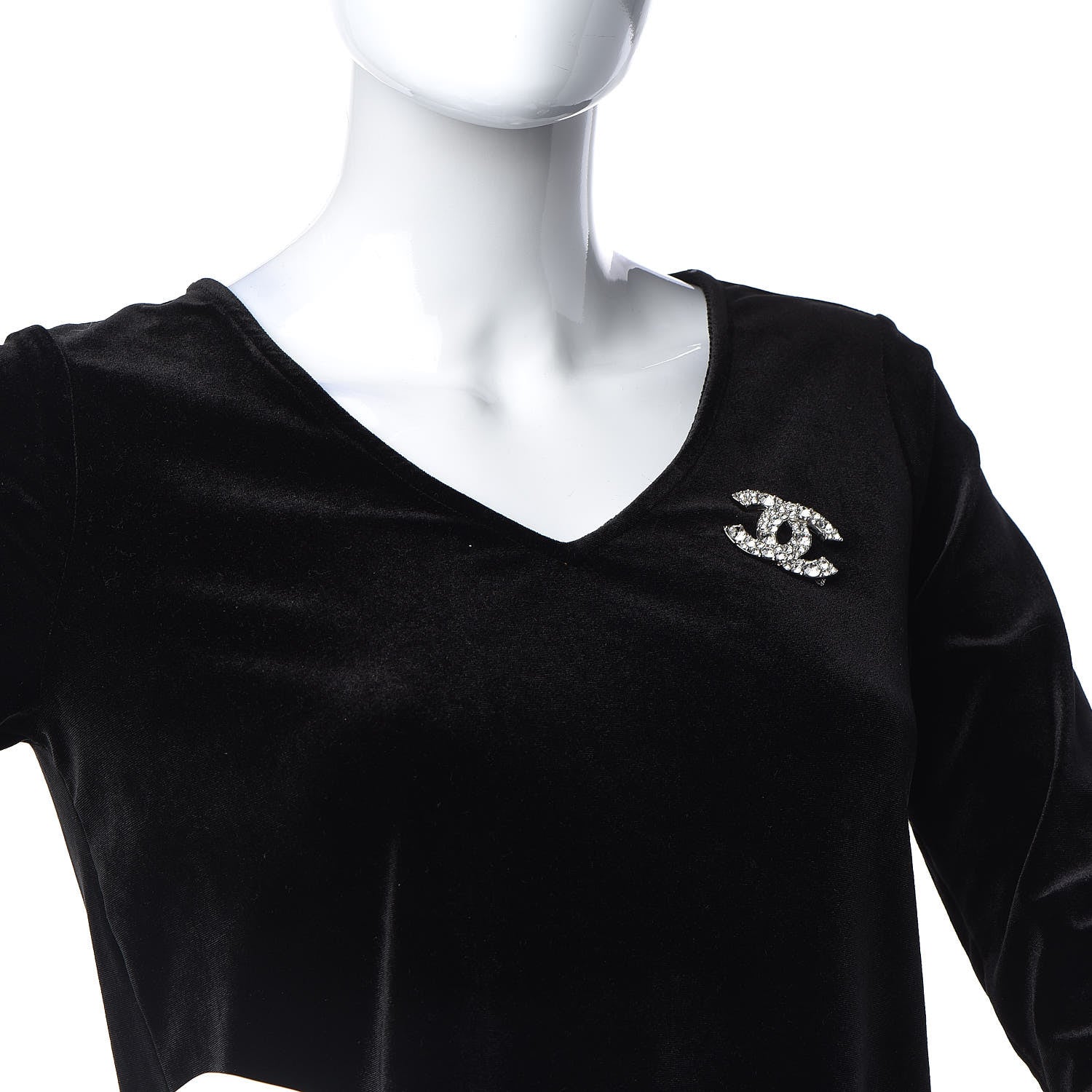 Chanel Crystal Large CC Brooch Silver 2 of 5