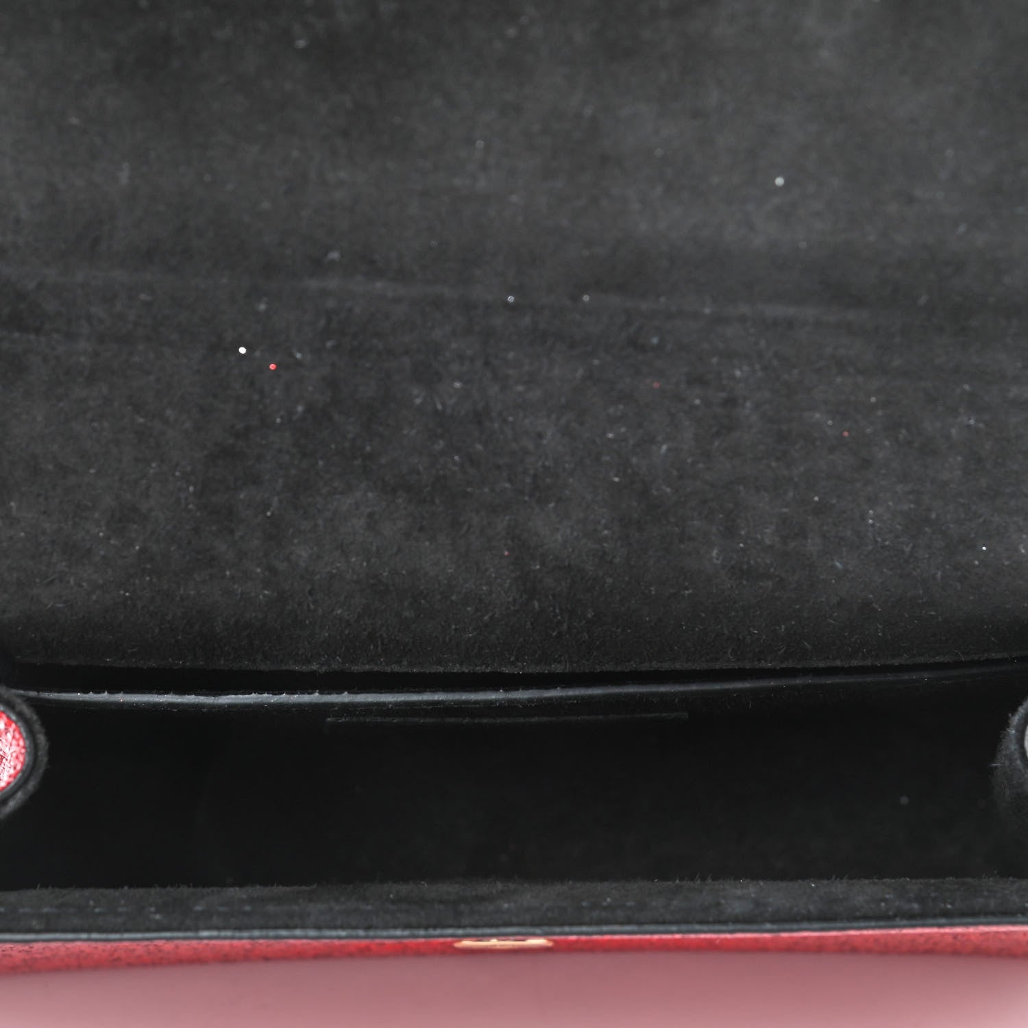 Saint Laurent Metallic Calfskin Small Classic Monogram Kate Satchel Red 4 of 4