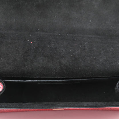 Saint Laurent Metallic Calfskin Small Classic Monogram Kate Satchel Red 4 of 4