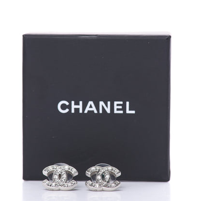 Chanel Baguette Crystal CC Earrings Silver 5 of 5