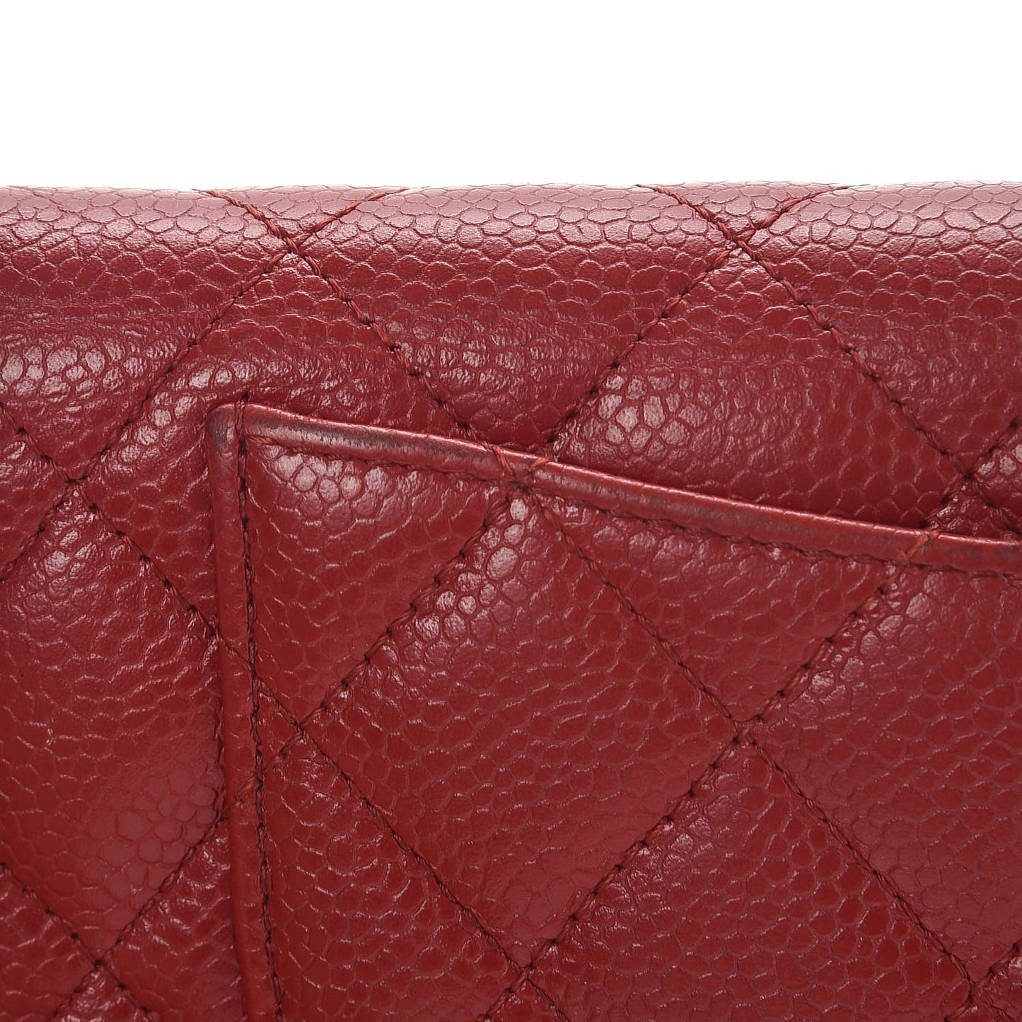 Caviar Quilted Yen Wallet Red