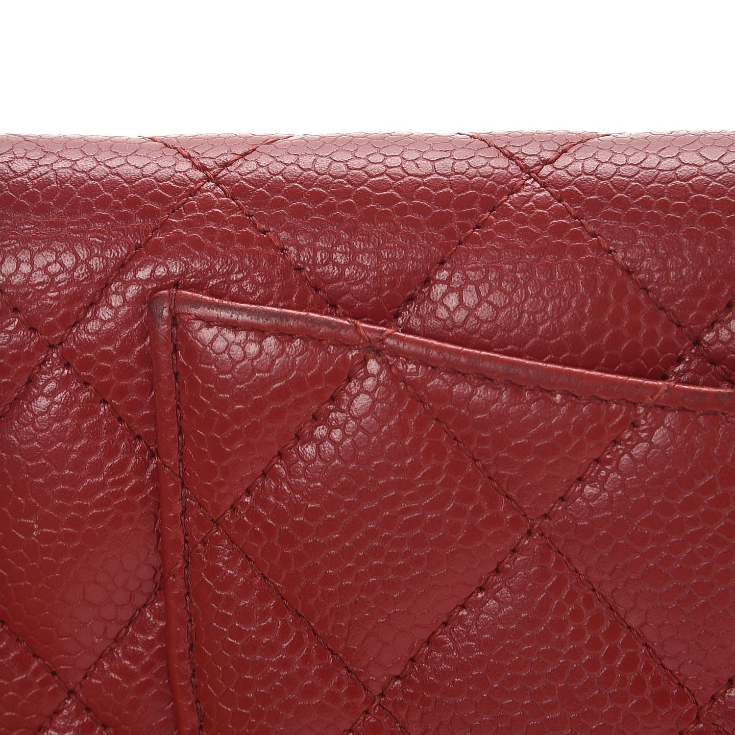 Chanel Caviar Quilted Yen Wallet Red 7 of 9