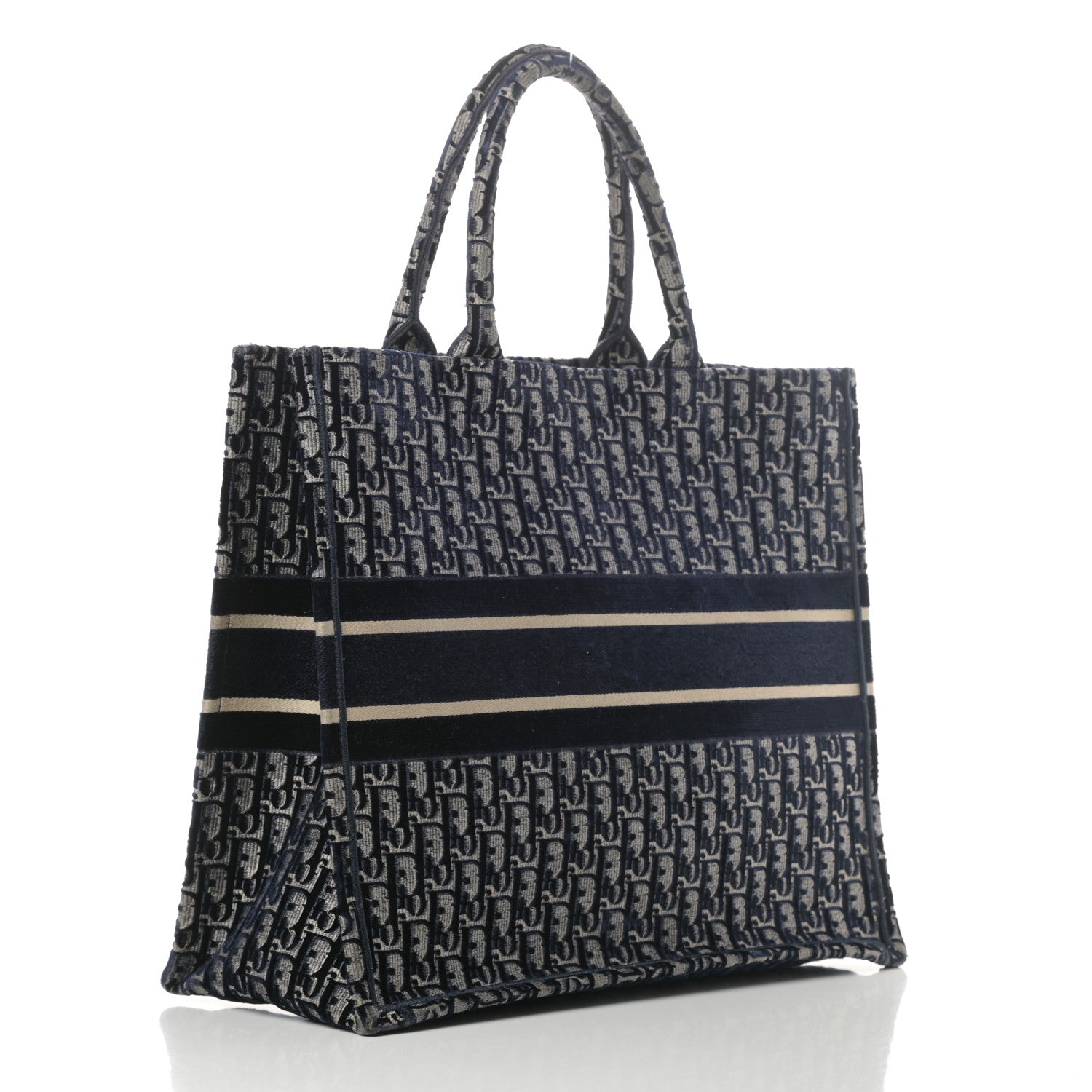 Christian Dior Oblique Velvet Book Tote Blue Multicolor 3 of 12