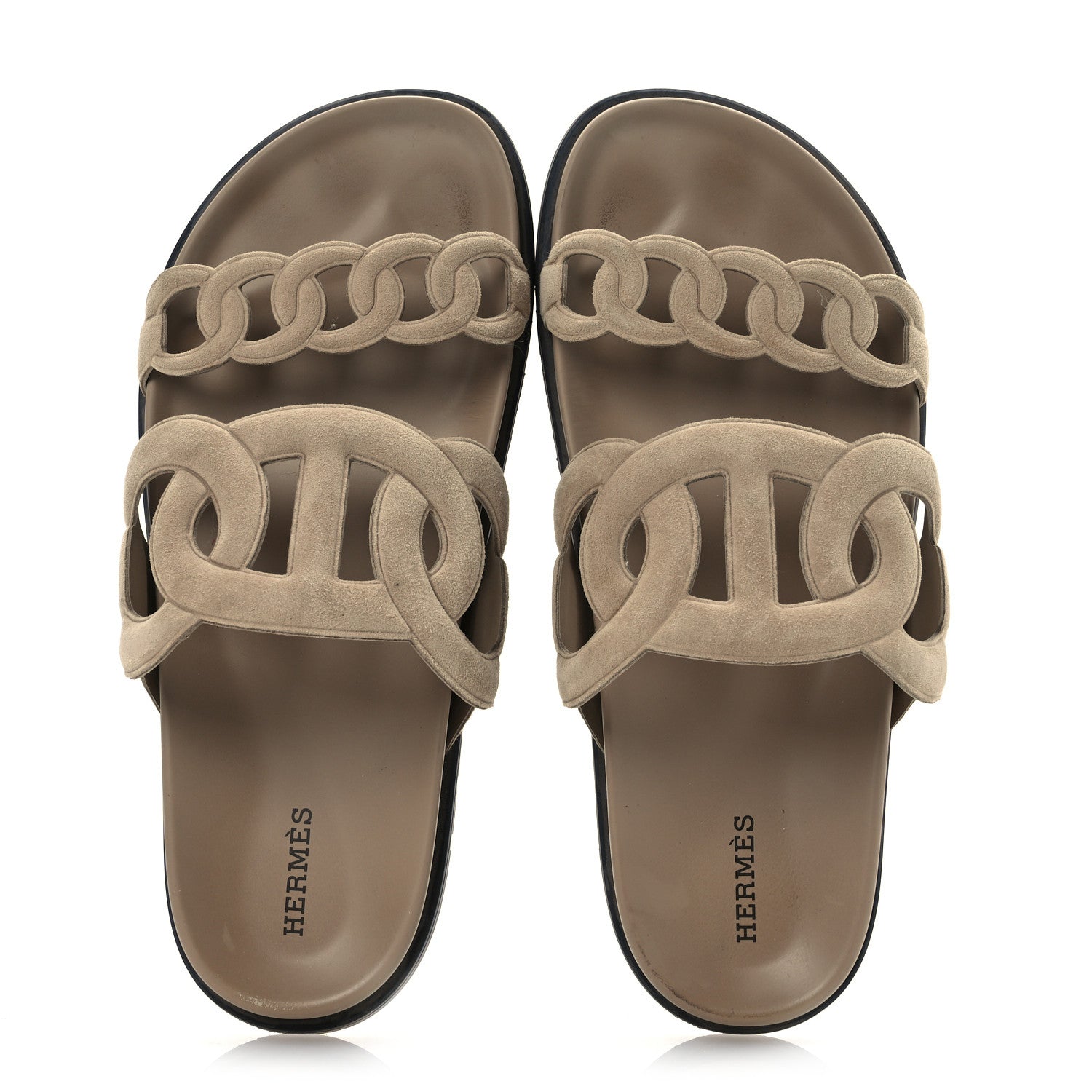 Hermes Suede Goatskin Extra Sandals 39 Beige Argile 2 of 14