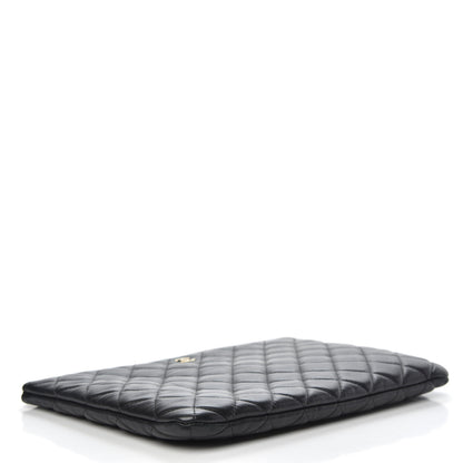 Chanel Lambskin Quilted Medium Cosmetic Case Black 4 of 12