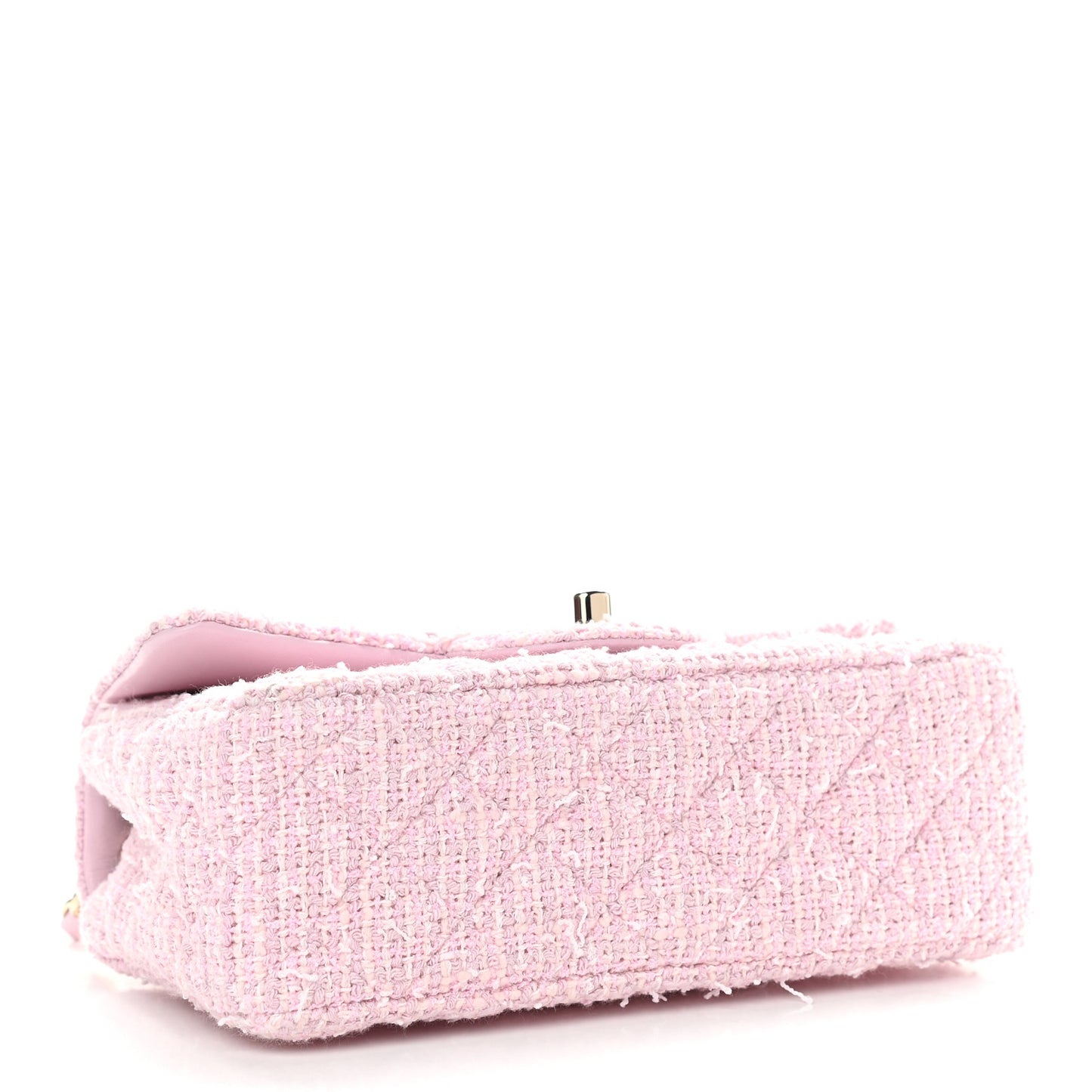 Tweed Quilted Mini Rectangular Flap Pink