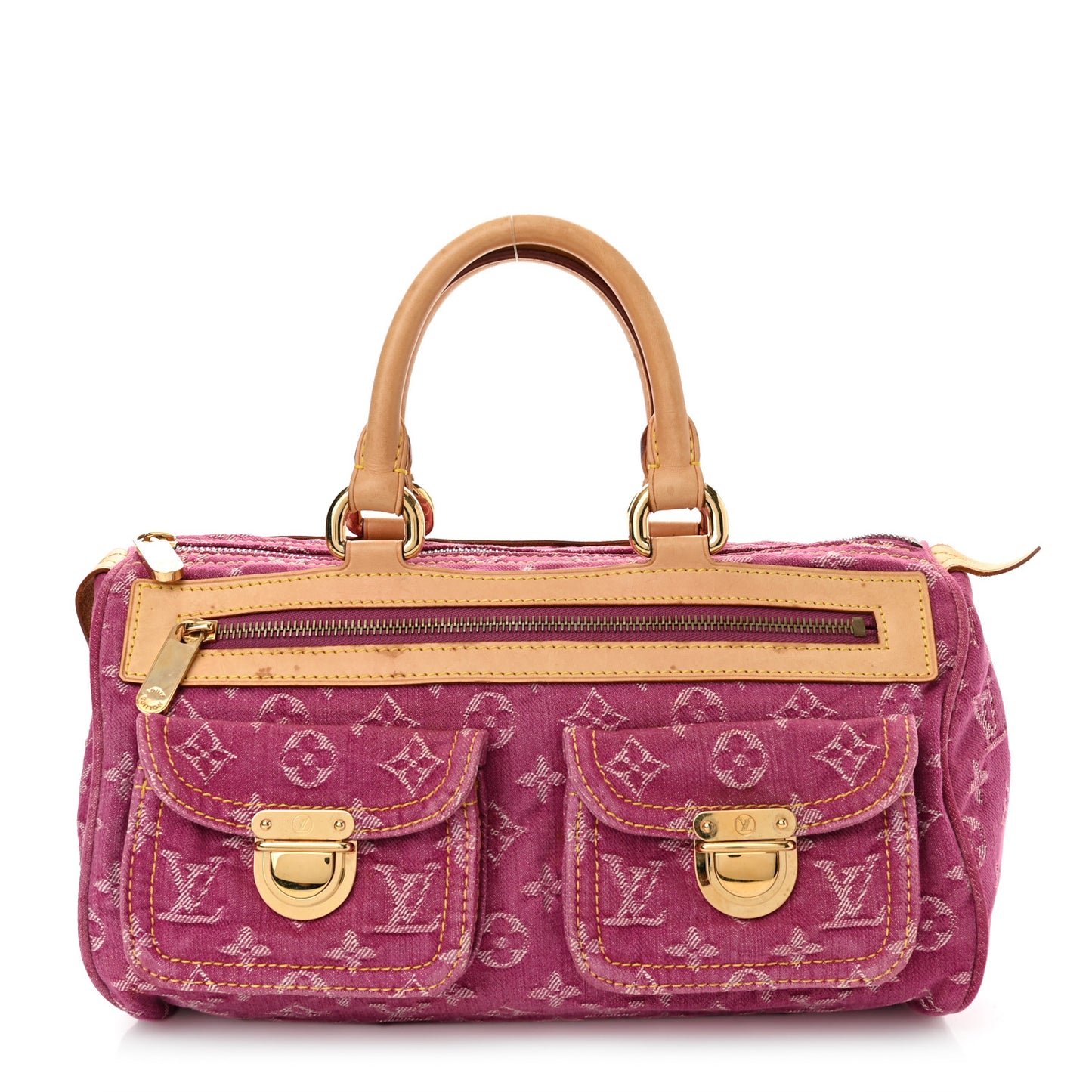 Monogram Denim Neo Speedy Fuchsia