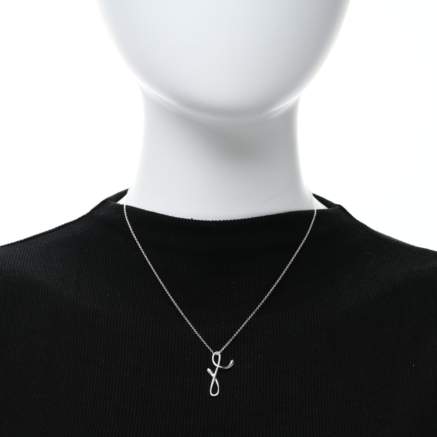 Tiffany Sterling Silver Elsa Peretti Letter Y Pendant Necklace 2 of 4