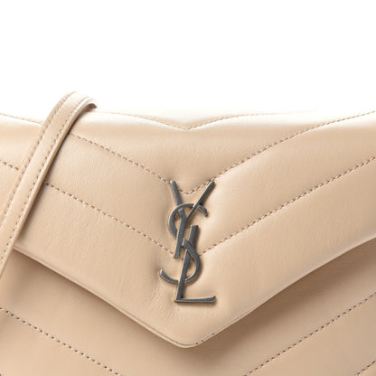Saint Laurent Calfskin Y Quilted Monogram Toy Loulou Satchel Nude Powder 11 of 12