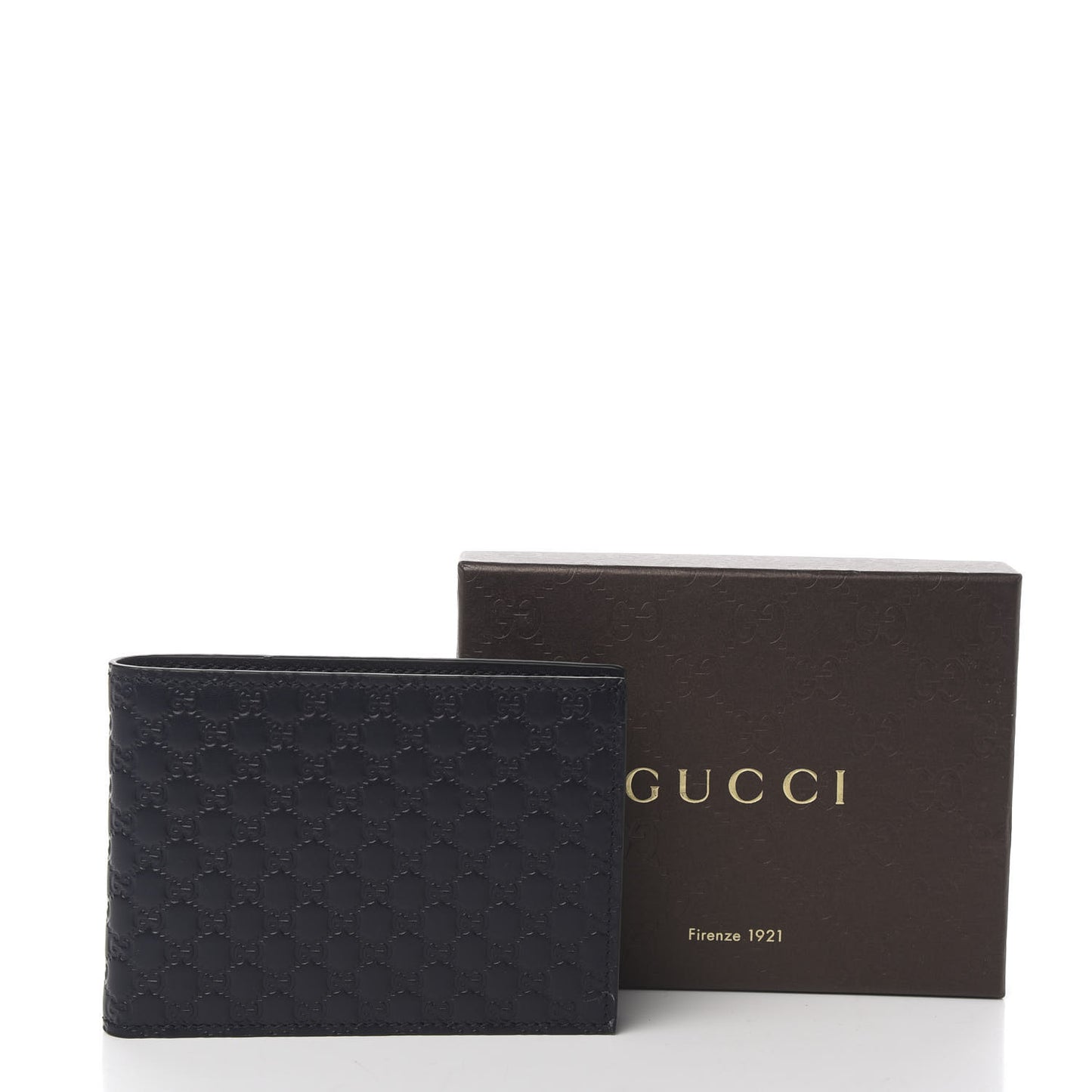 Microguccissima Bi-Fold Wallet Navy Blue