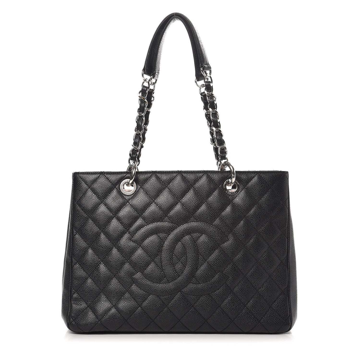 Caviar Quilted Grand Shopping Tote GST Black