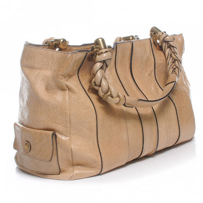 Chloe Leather Heloise Satchel Beige 3 of 8