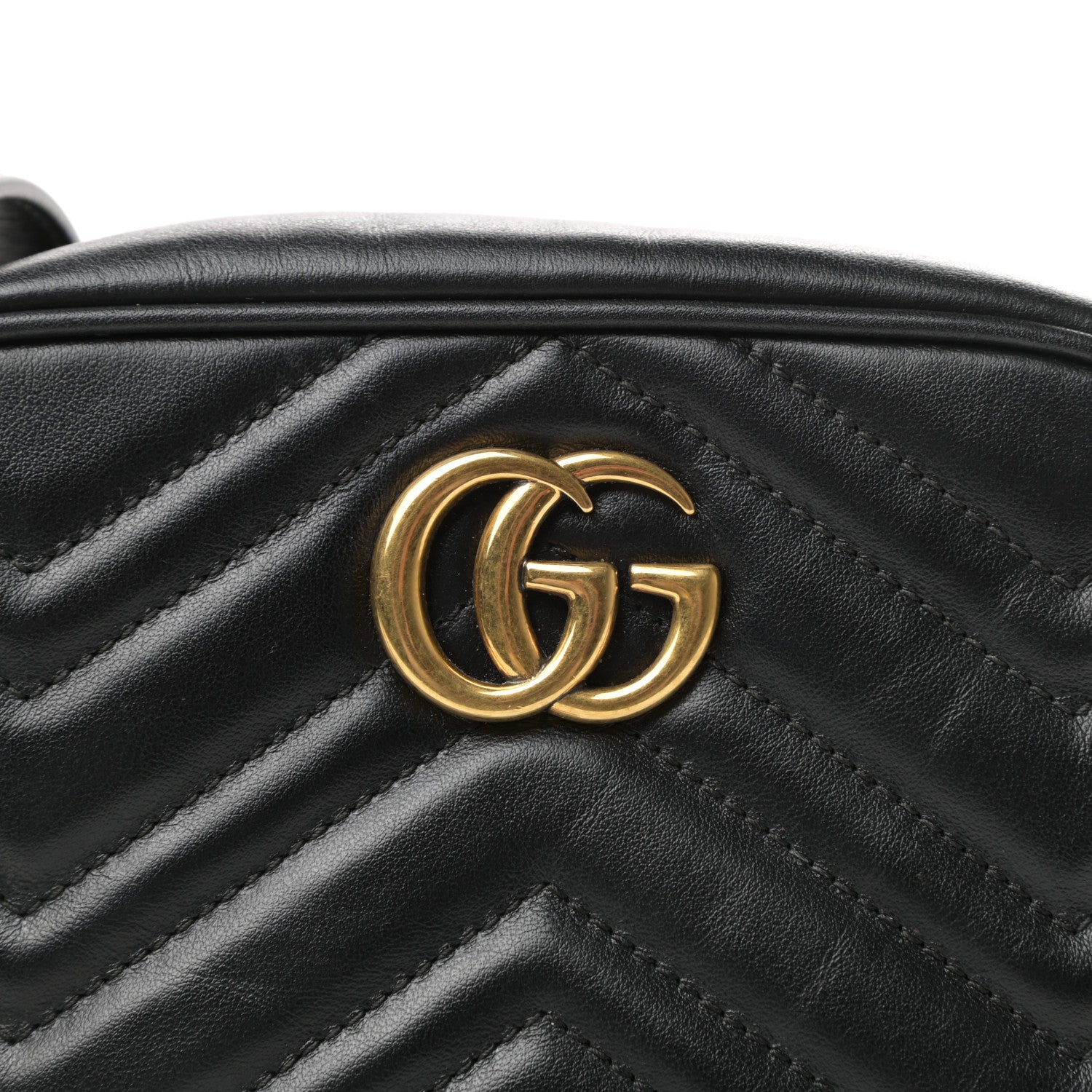Gucci Calfskin Matelasse Mini GG Marmont Chain Shoulder Bag Black 10 of 11