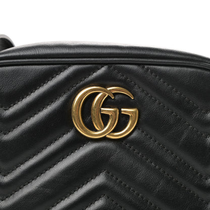 Gucci Calfskin Matelasse Mini GG Marmont Chain Shoulder Bag Black 10 of 11