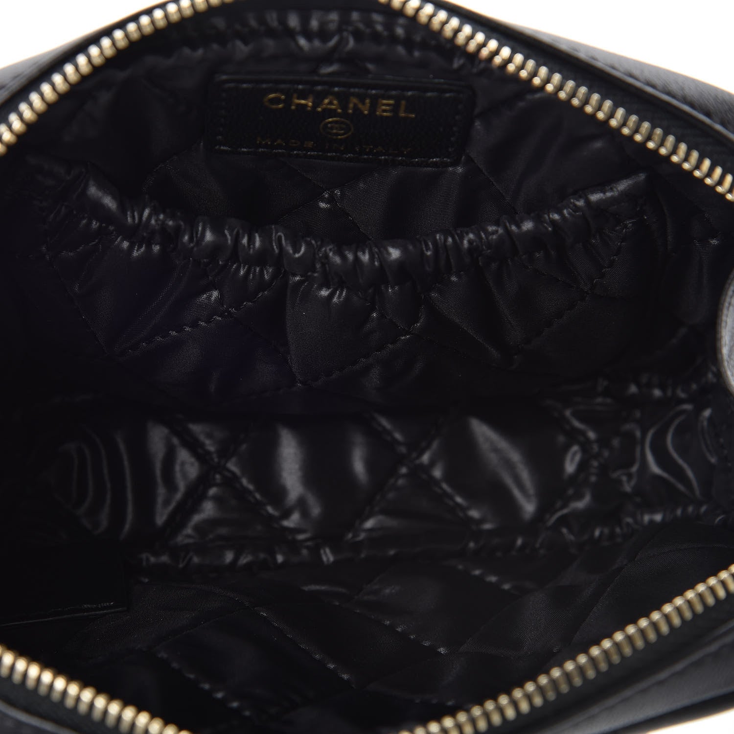 Chanel Lambskin Quilted Small Curvy Pouch Cosmetic Case Black 5 of 10
