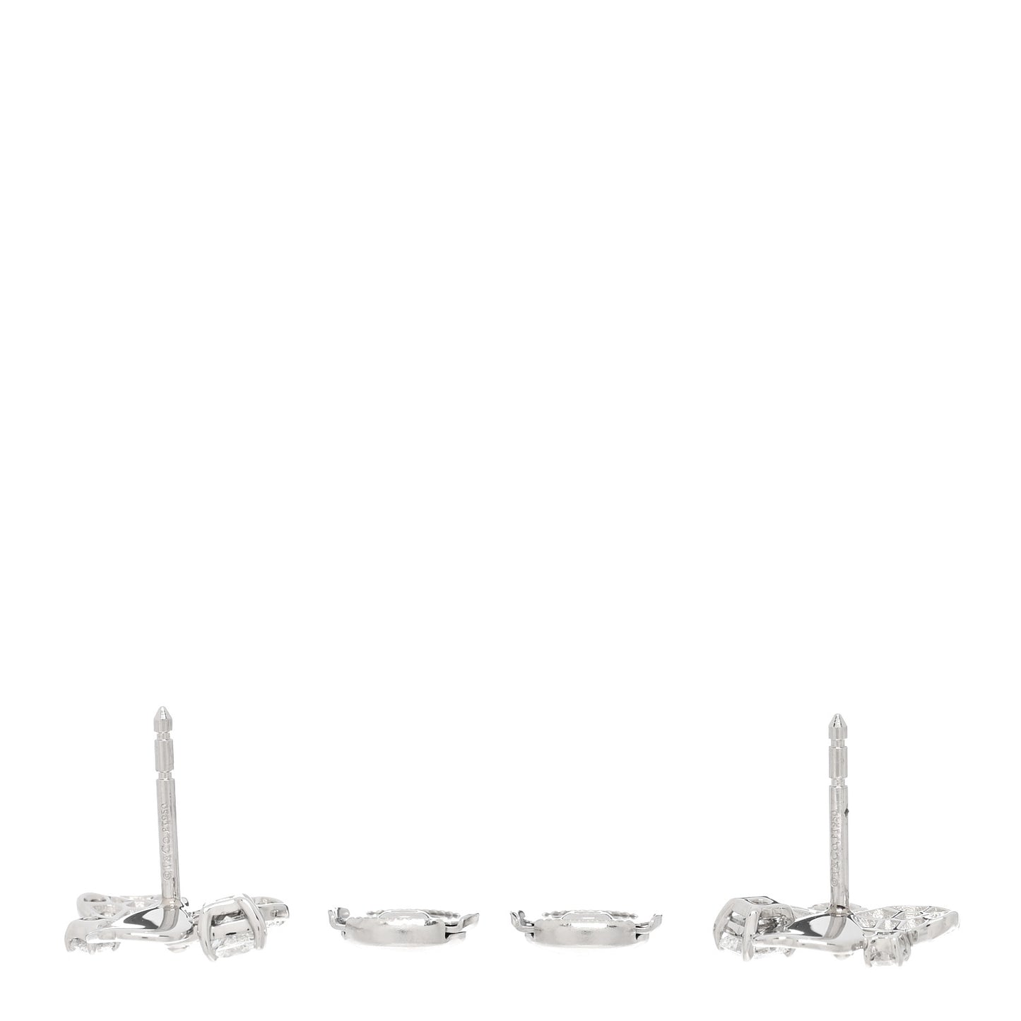 Platinum Diamond Paper Flowers Cluster Earrings