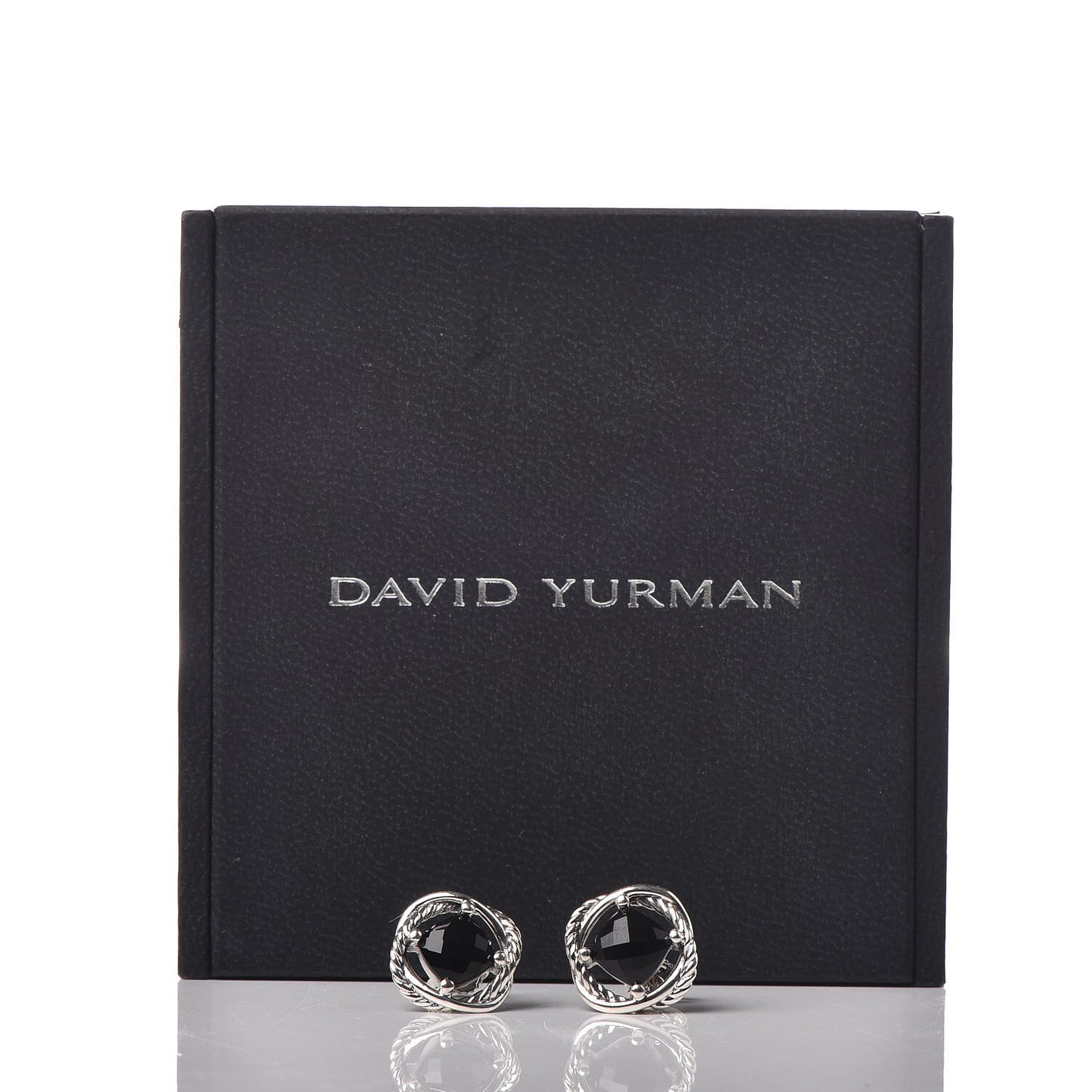 Sterling Silver Black Onyx 7mm Infinity Earrings
