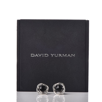 David Yurman Sterling Silver Black Onyx 7mm Infinity Earrings 5 of 5