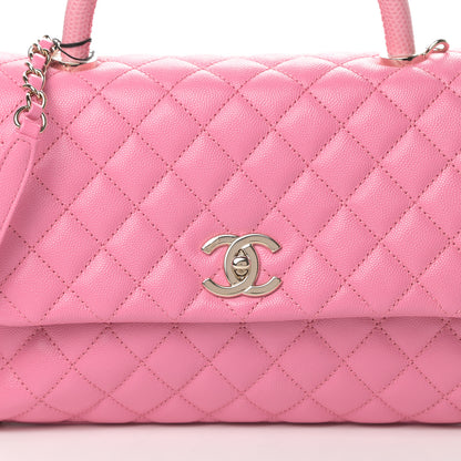 Chanel Caviar Lizard Embossed Quilted Small Coco Handle Flap Pink 8 of 11