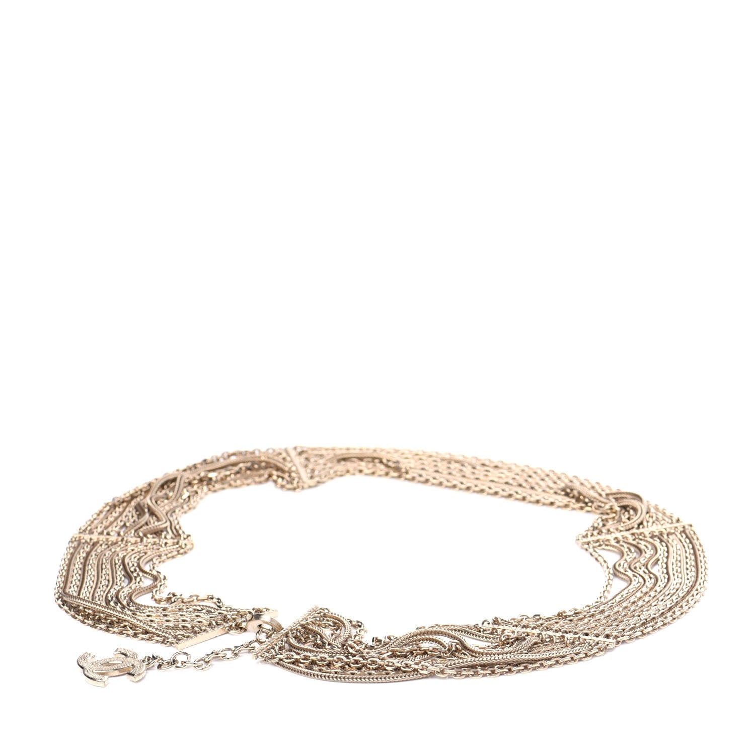 Chanel Multi Strand Chain Short Necklace Gold 4 of 4